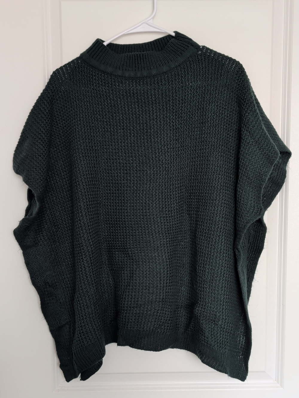LOFT Forest Green Knit Poncho Sweater